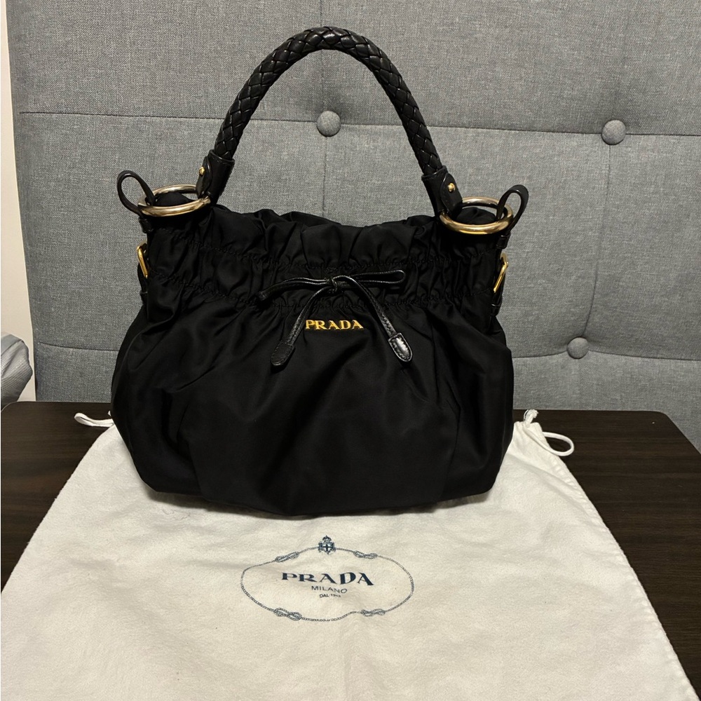 Prada Black Hobo Bag with Gold Hardware - Picture 2 of 16